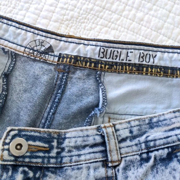Vintage 80s Bugle Boys Tapered Jeans Acid Wash Denim Size 36L - Picture 10 of 11